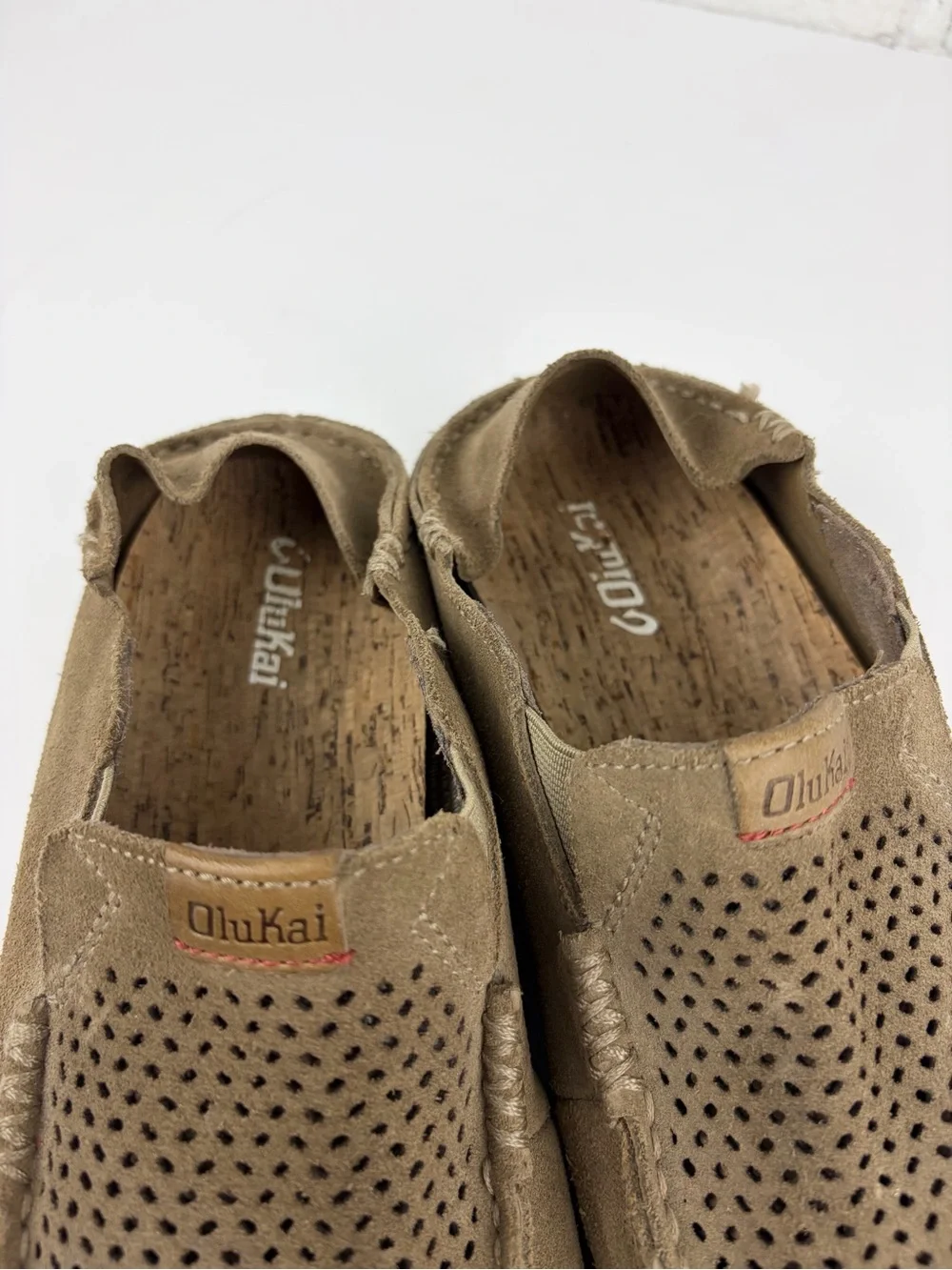 Olukai Moloa Kohana Brown Leather Slip On Fold Open Back Loafer Sandals 8